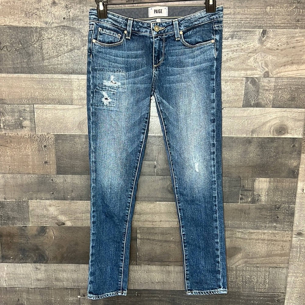 Distressed Skyline Ankle Peg Paige Blue Jeans